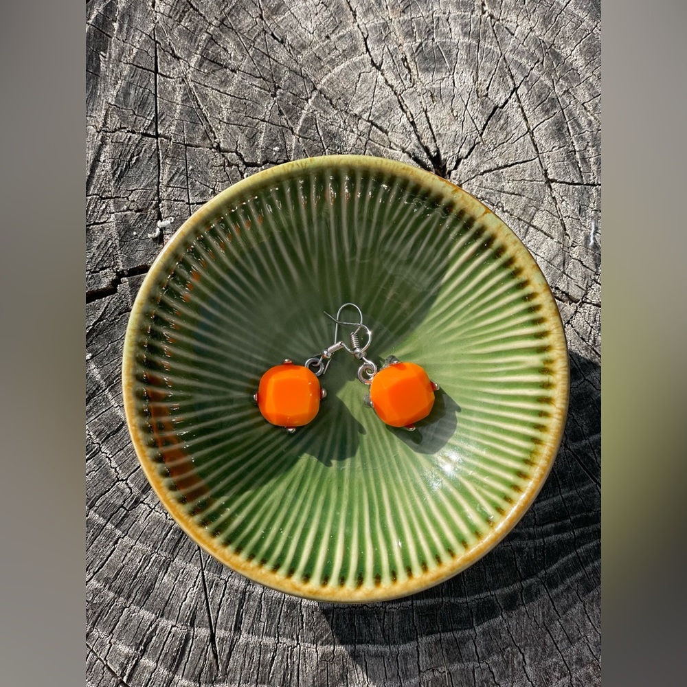 Orange Dangle Earrings